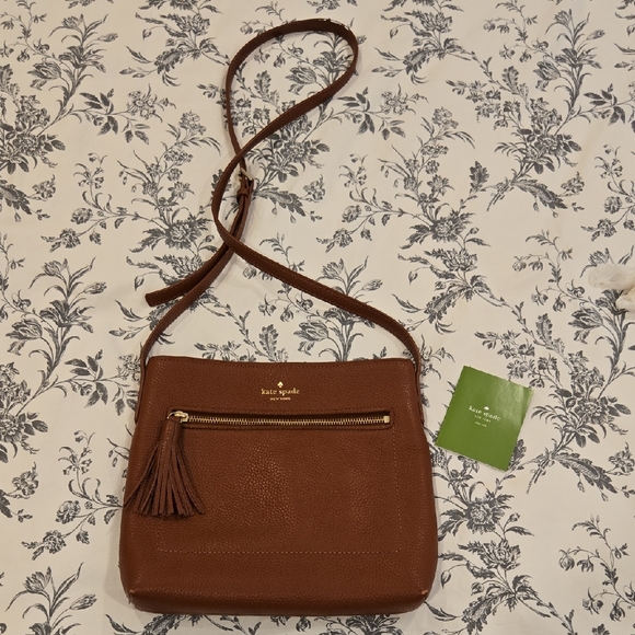 Kate Spade Chestnut Crossbody Bag with Tassel - Picture 1 of 16